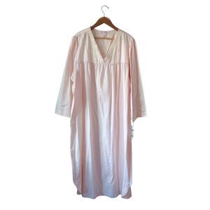 NWT Oscar de la Renta Pink Label Pink Lace Satin Nightgown Sleep Dress Plus 2X